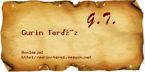 Gurin Teréz névjegykártya